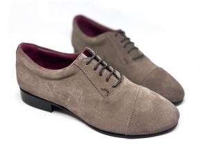francesina stringata in scamosciato taupe