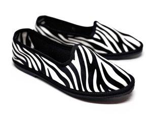 friulana in velluto animalier bianco e nero