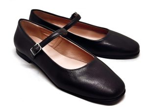 ballerina Mary Jane in pelle color cioccolato